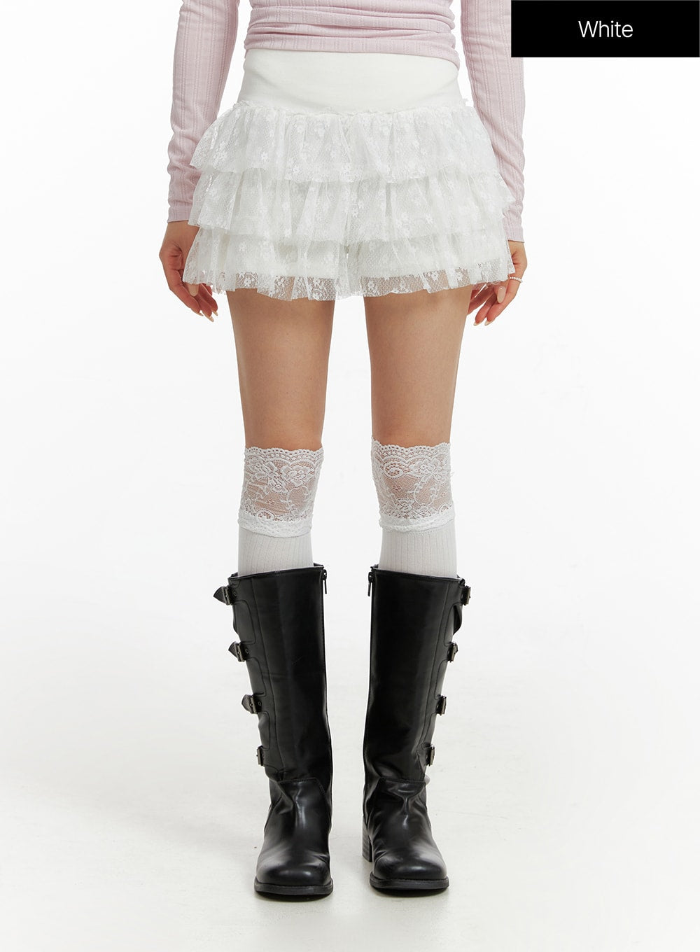 Lace Frill Layered Mini Skirt CF414