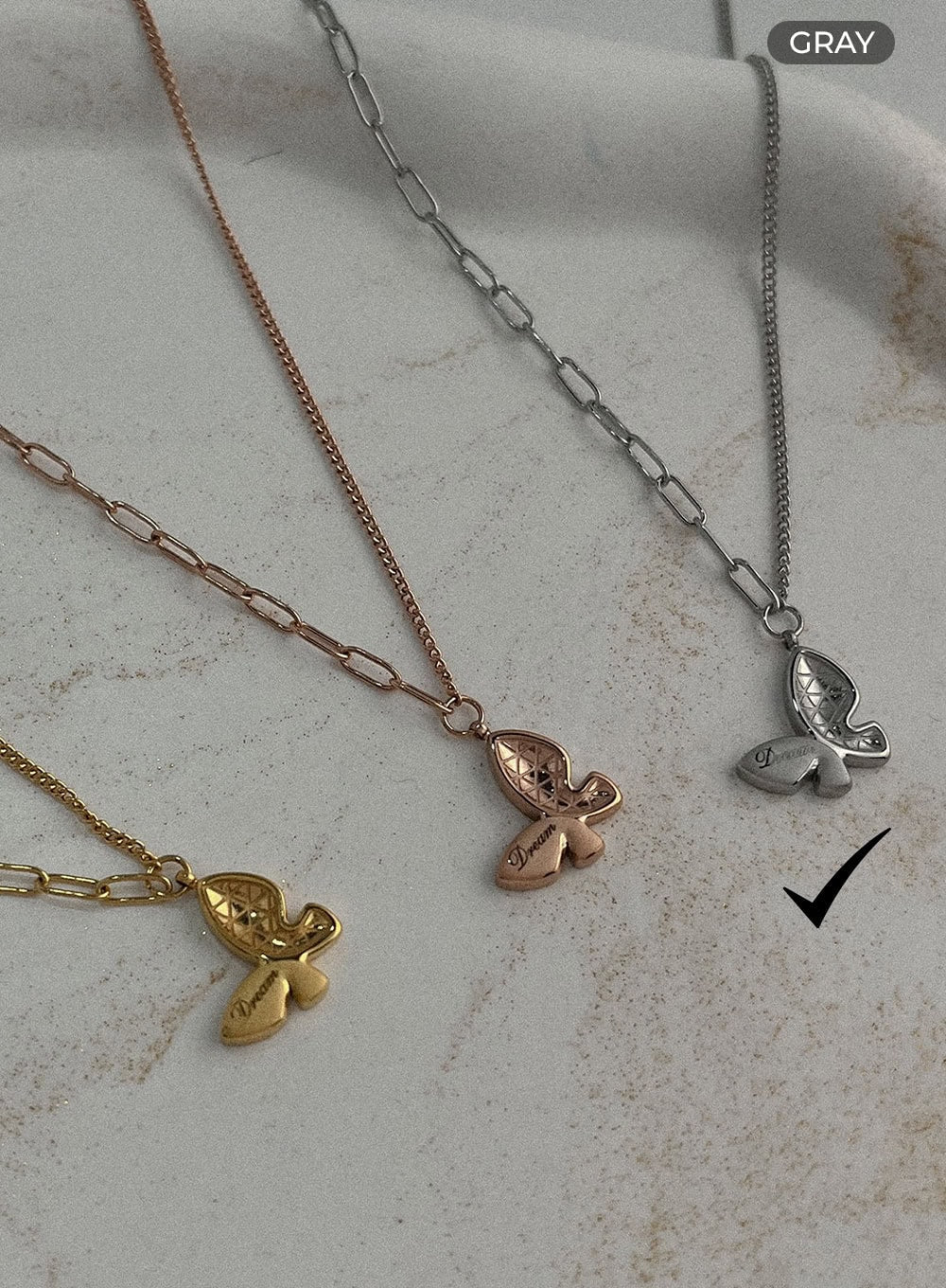 Butterfly Patten Point Necklace IL403