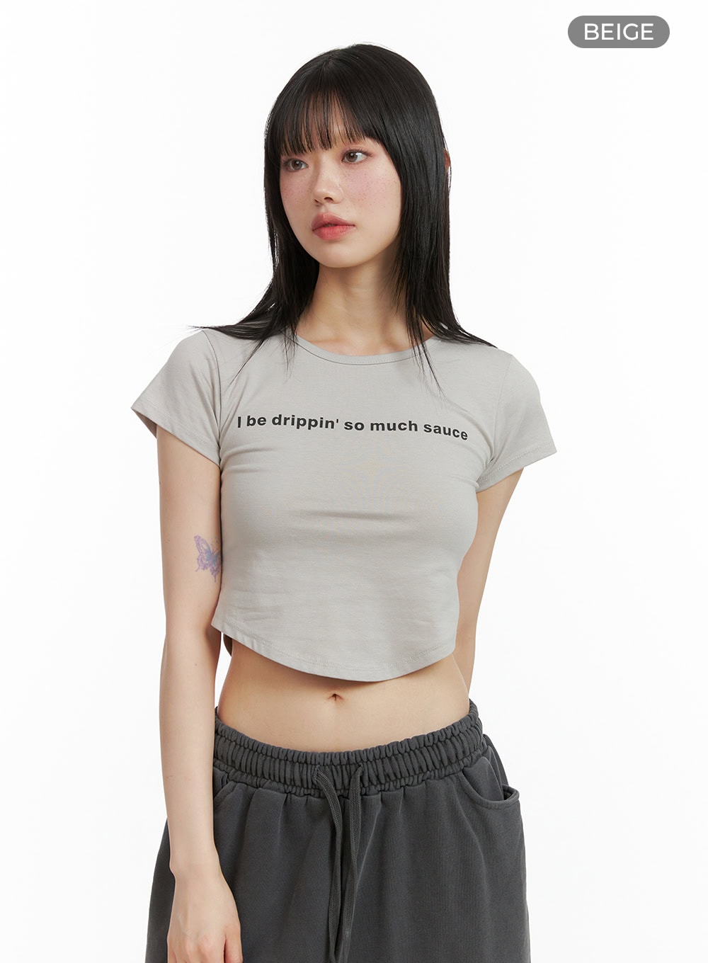 Graphic Lettering Crop Tee CL402