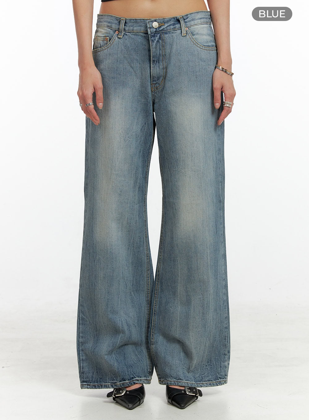 Solid Straight Jeans CL405