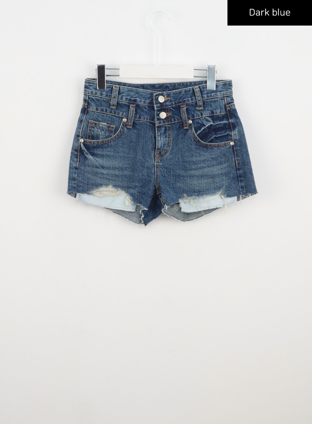 Dark Ripped Denim Shorts CL305