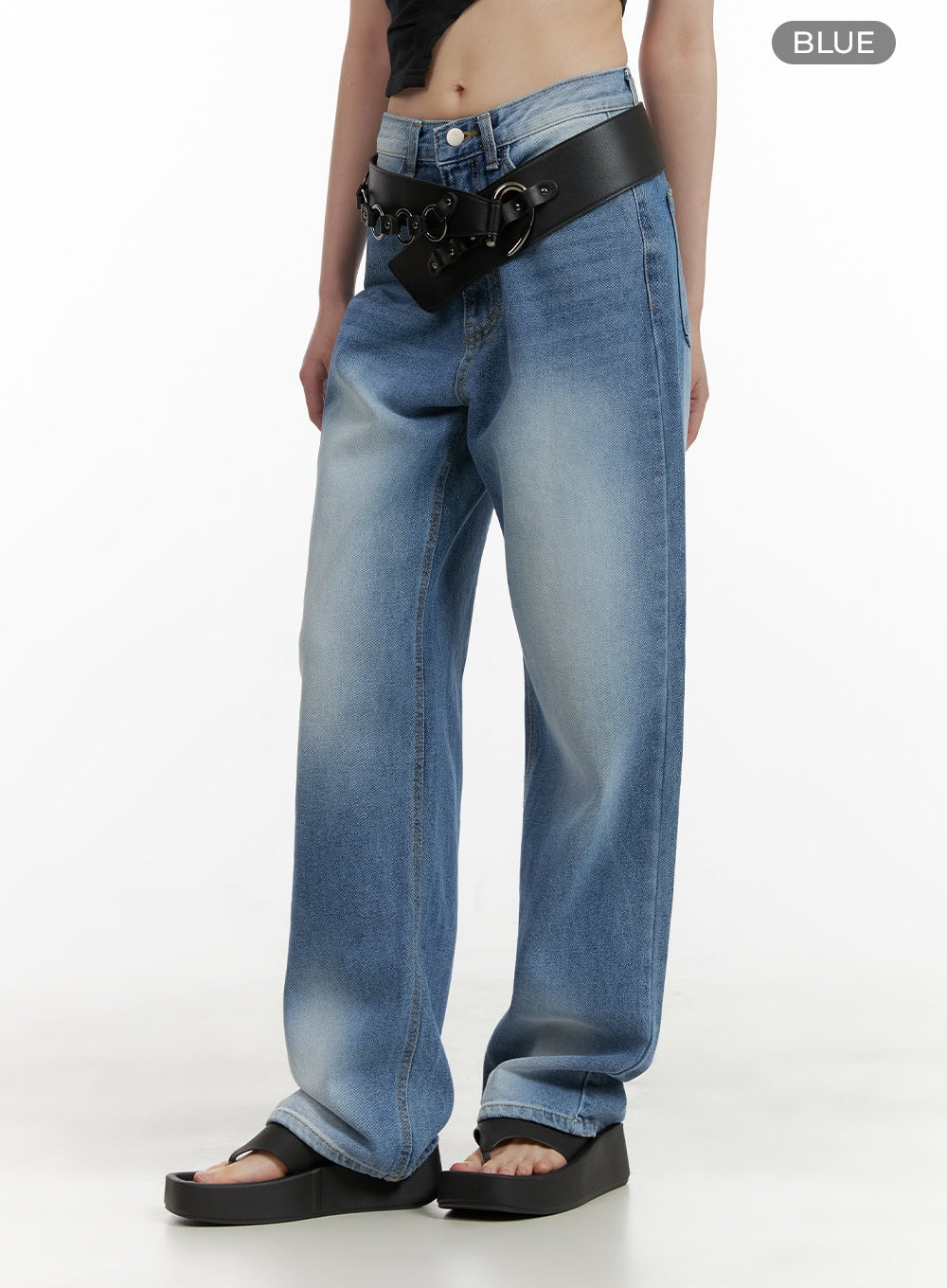 Solid Baggy Jeans CU410
