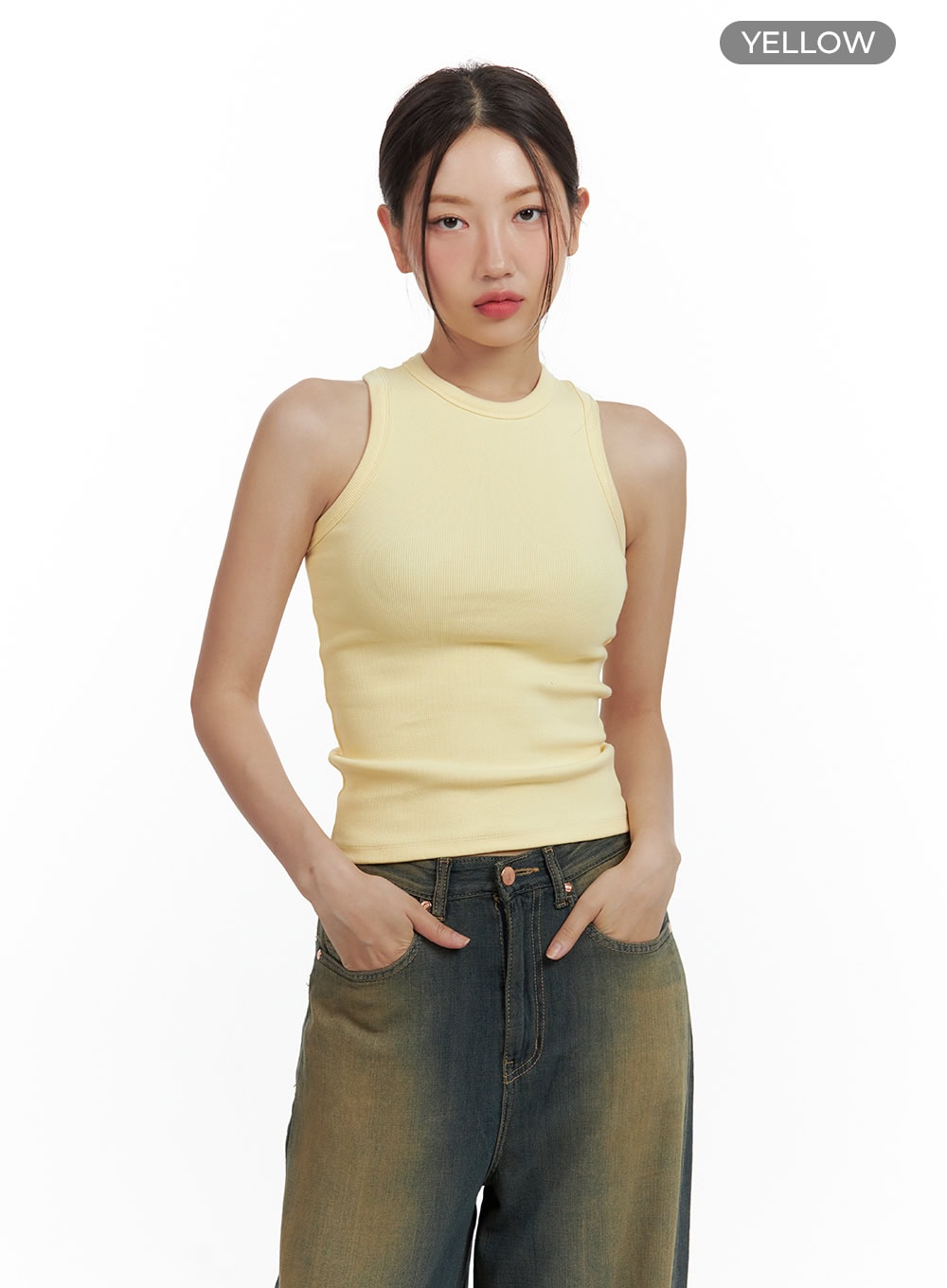 Solid Ribbed Tank Top CU420