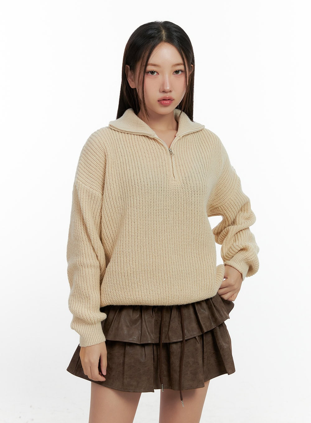 Cozy Knit Half Zip Sweater CN412