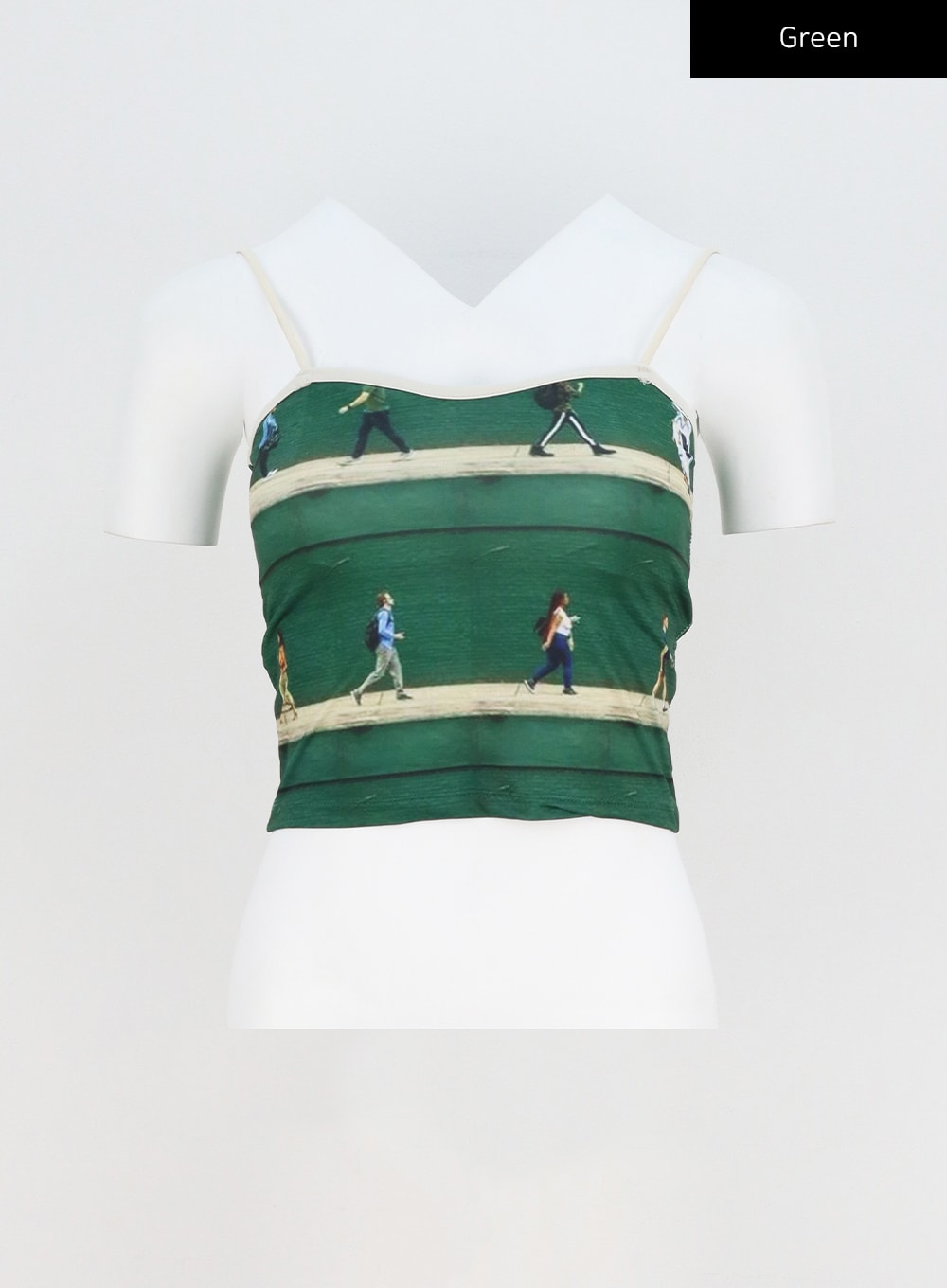 Green Graphic Top CY317