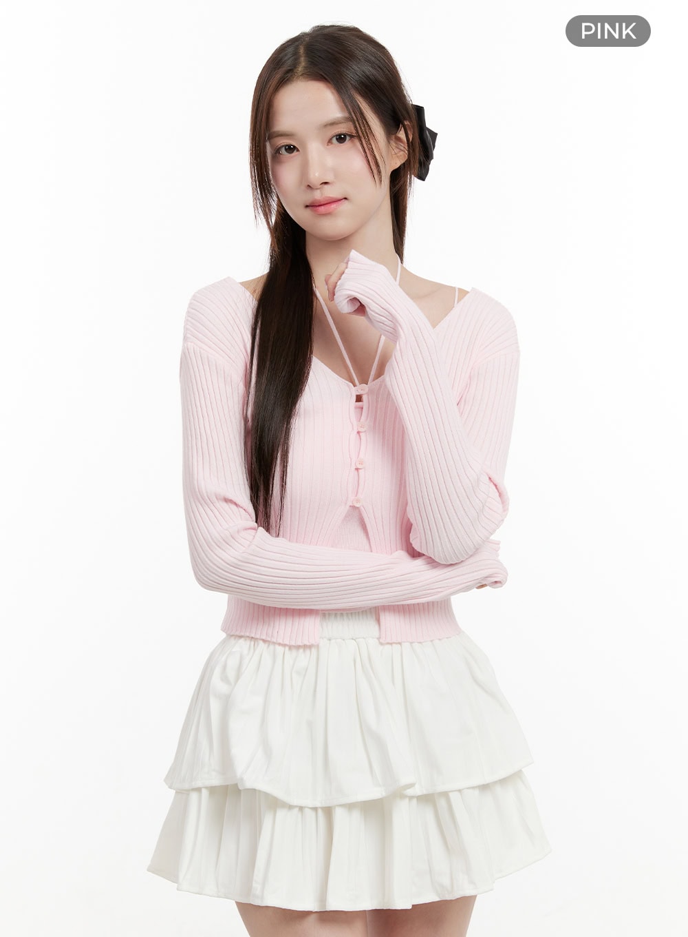 Cable Knit V-Neck Cardigan OG428