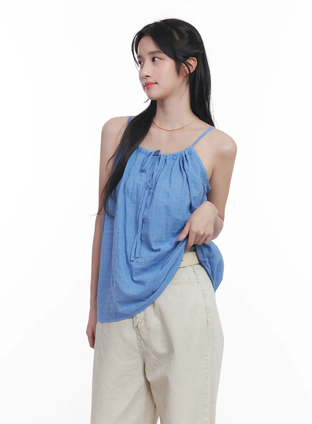 String Detail Flared Cami CU523