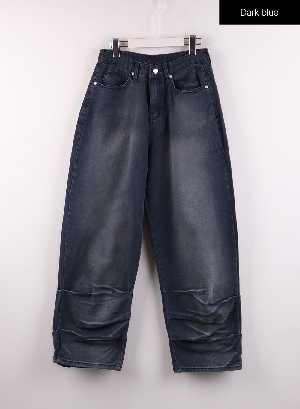 Pintuck Washed Wide Leg Jeans CF401