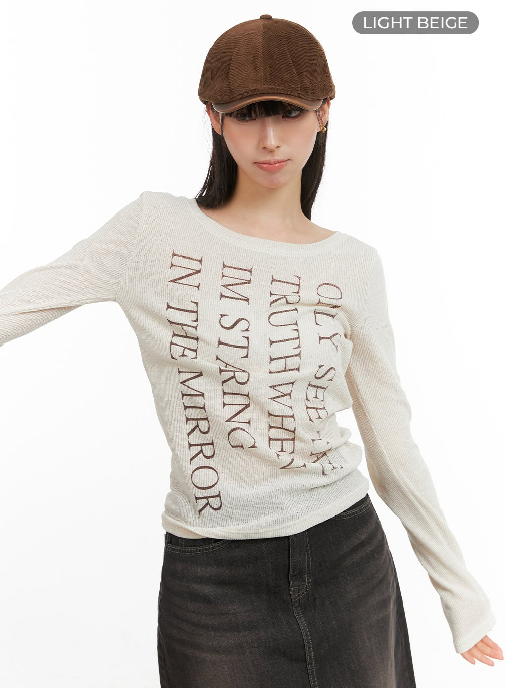 Sheer Lettered Long Sleeve CG419