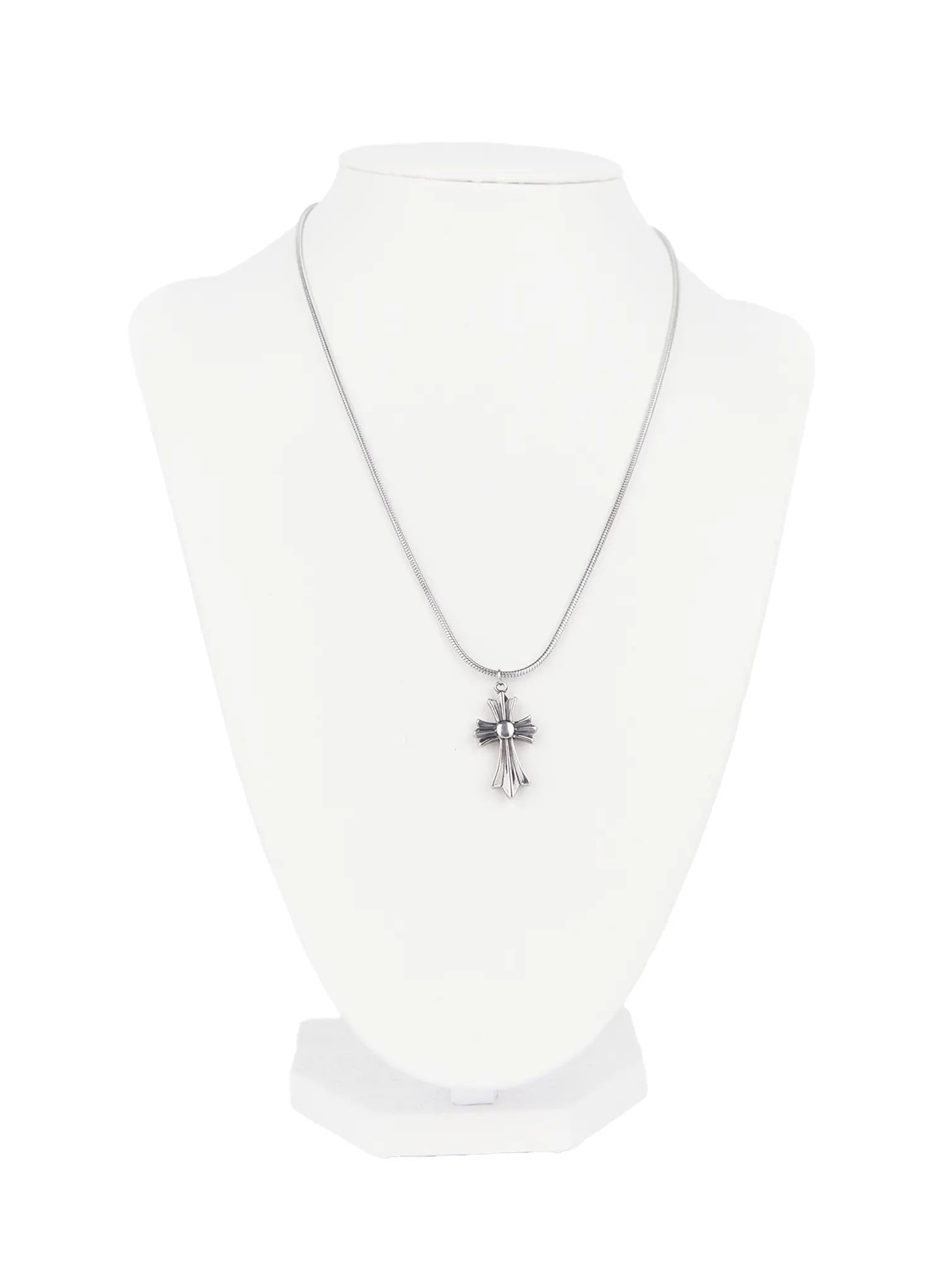 Gothic Silver Cross Chain Necklace CS511