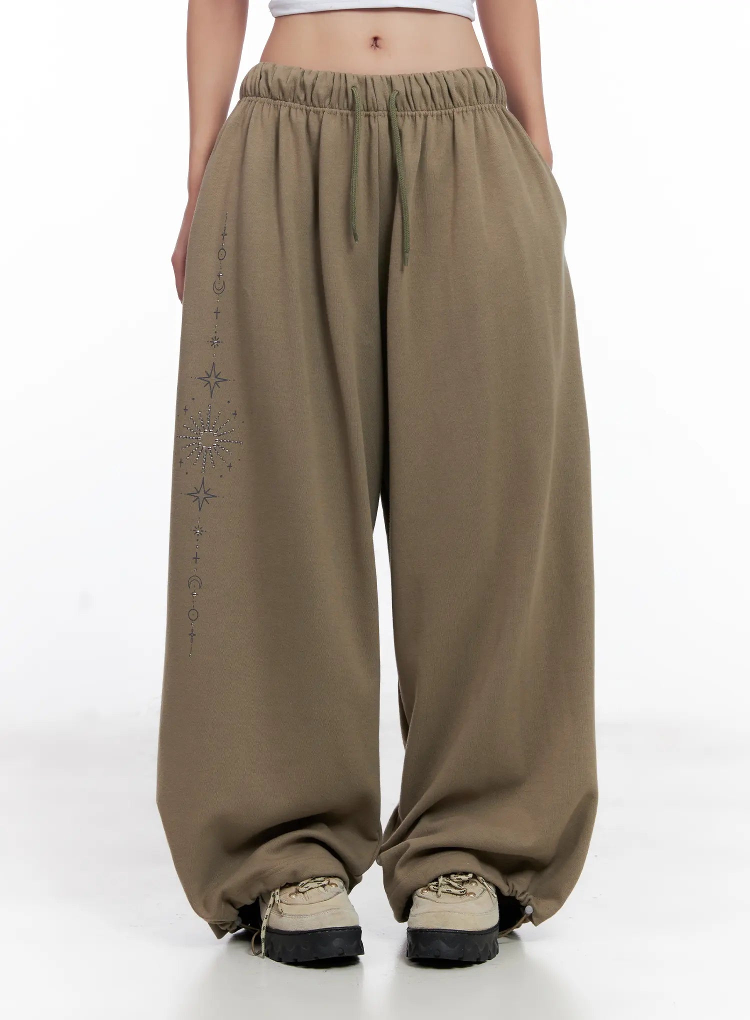 Embellished Wide-Leg Sweatpants CL518