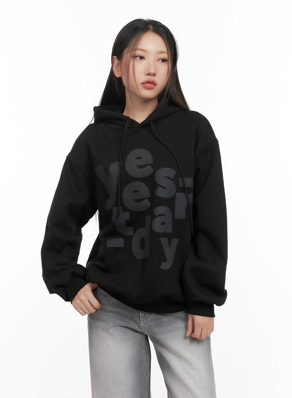 Graphic Lettering Hooded Sweatshirt CD416