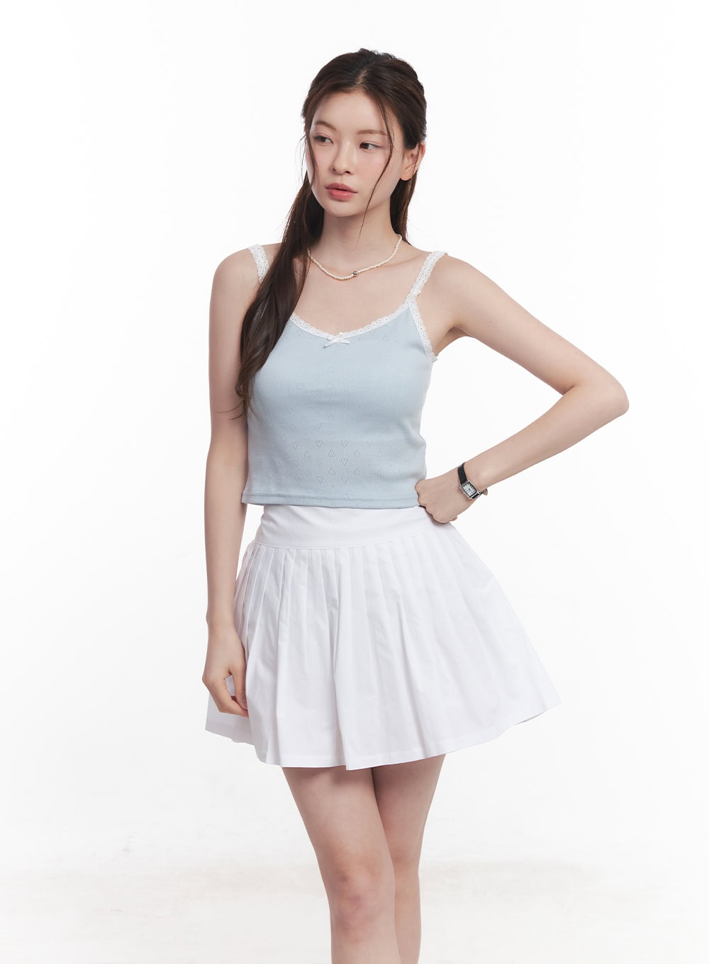 Ribbon Lace-Trim Cami Top CY519