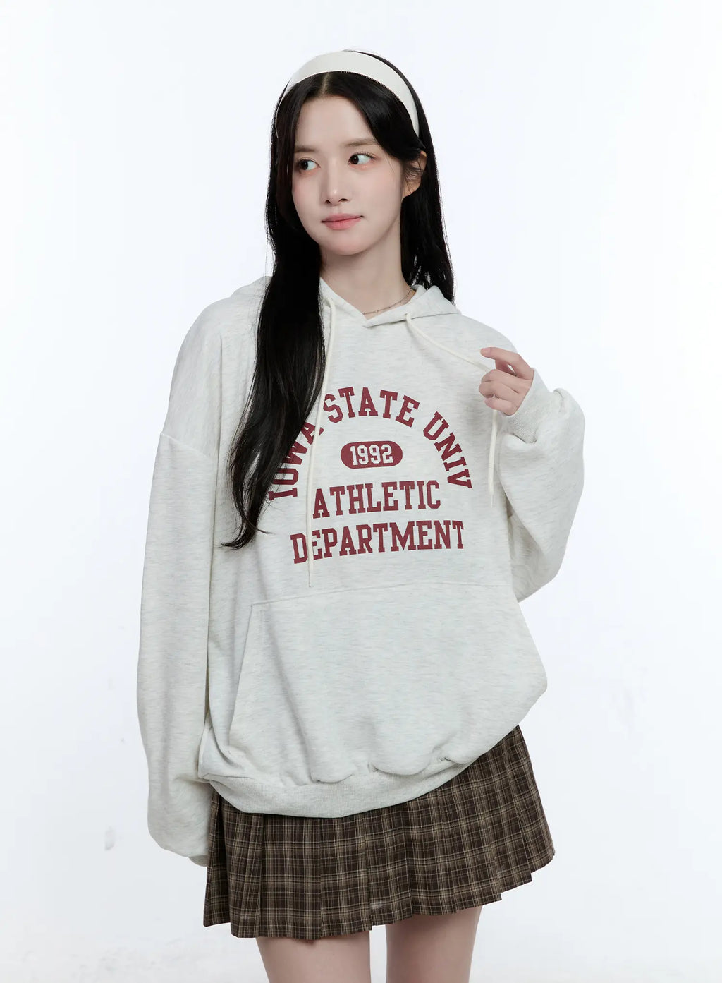 University Print Oversized Hoodie CG514