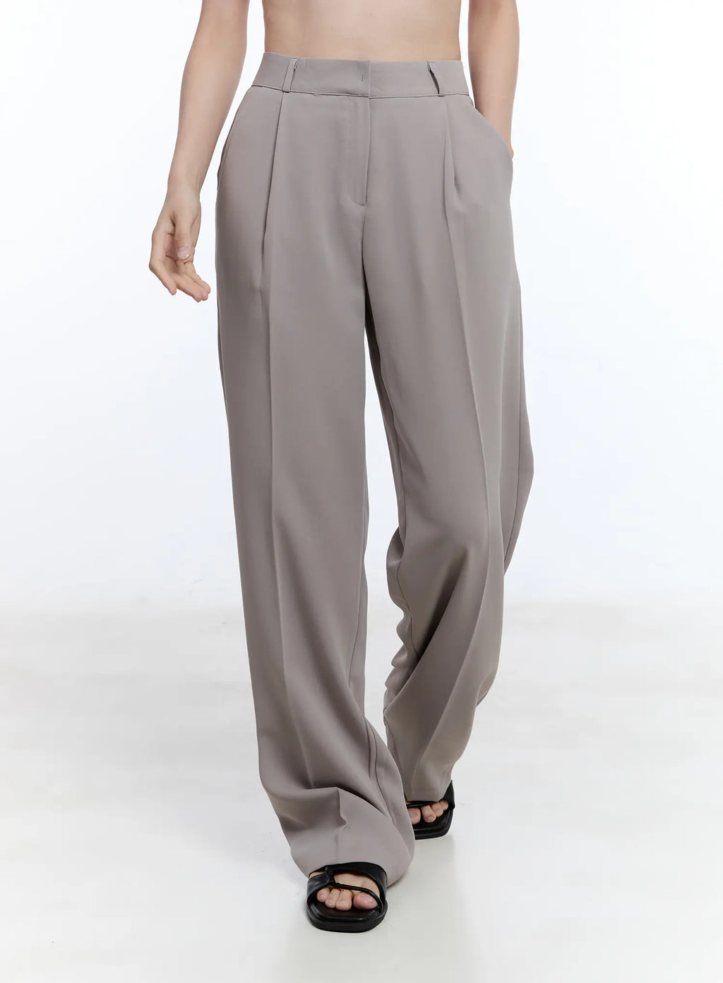 Elegant Pintuck Wide-Leg Pants CU513