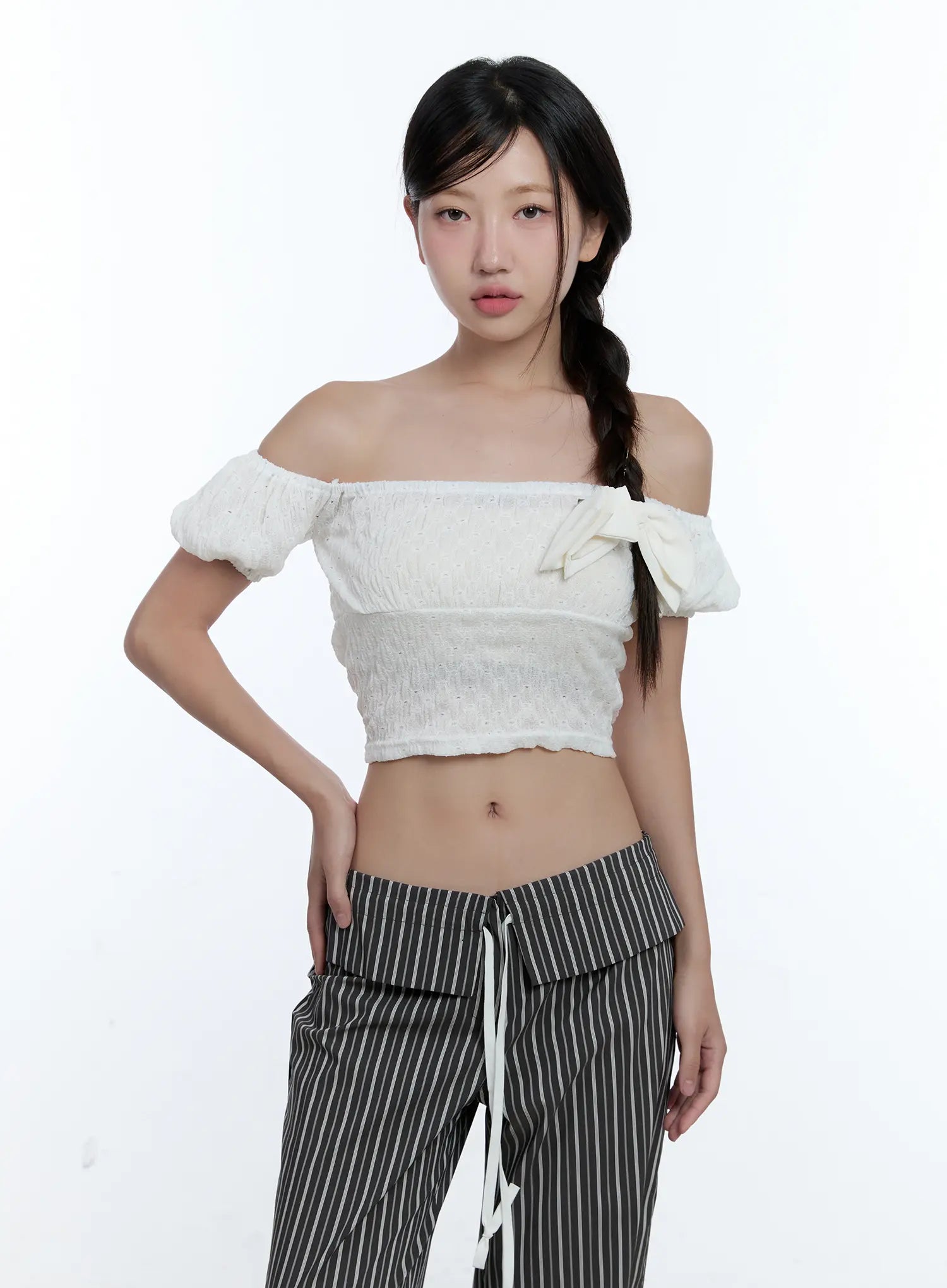 Puff-Sleeve Off-Shoulder Top CU526