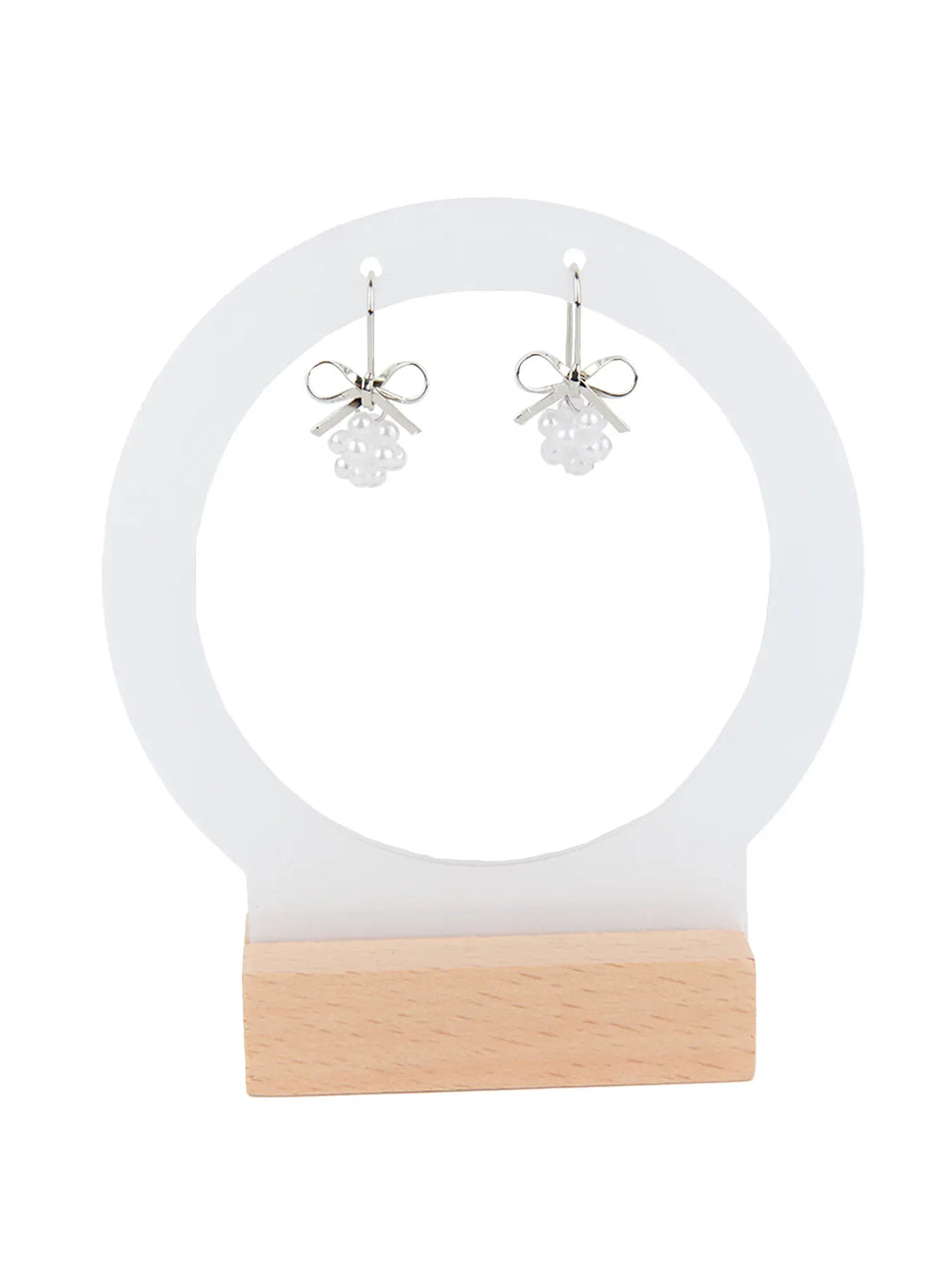 Dainty Ribbon Iridescent Bead Earrings CC0608