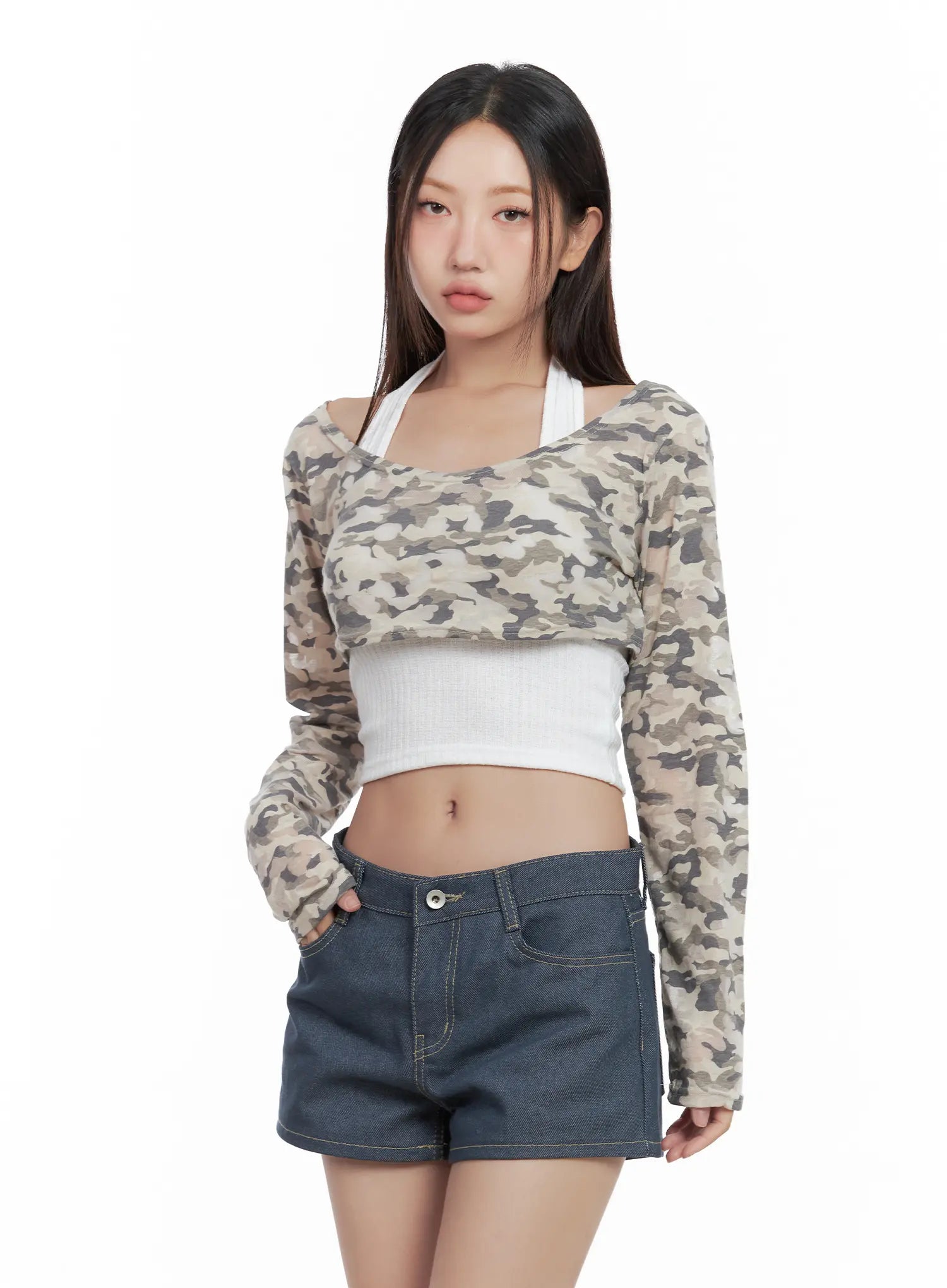 Cropped Camo Bolero CL509