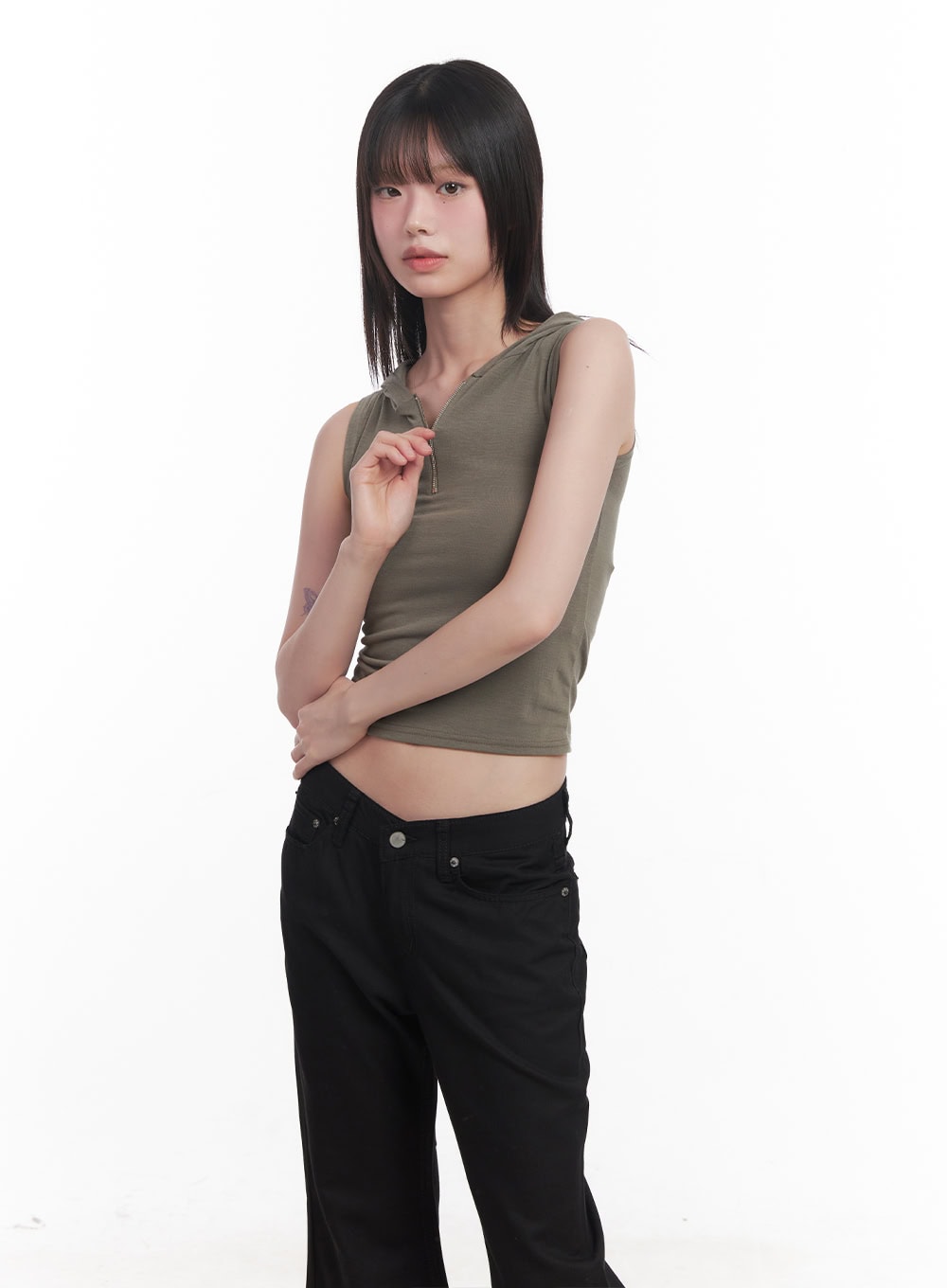 Quarter-Zip Sleeveless Hoodie CU505