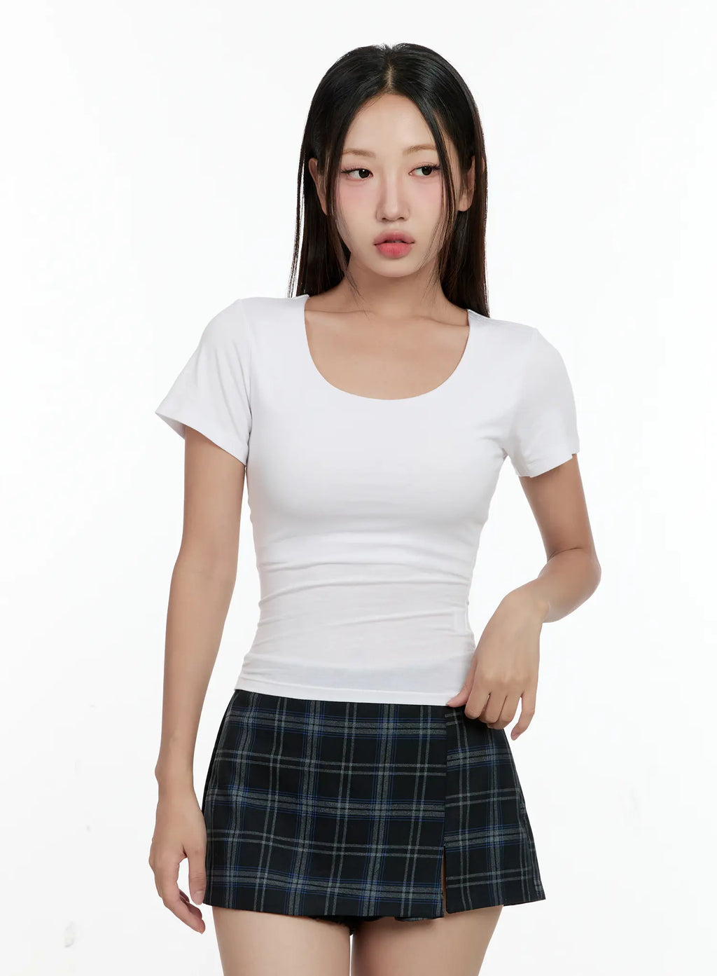 U-Neck Fitted Short-Sleeve Tee CG501