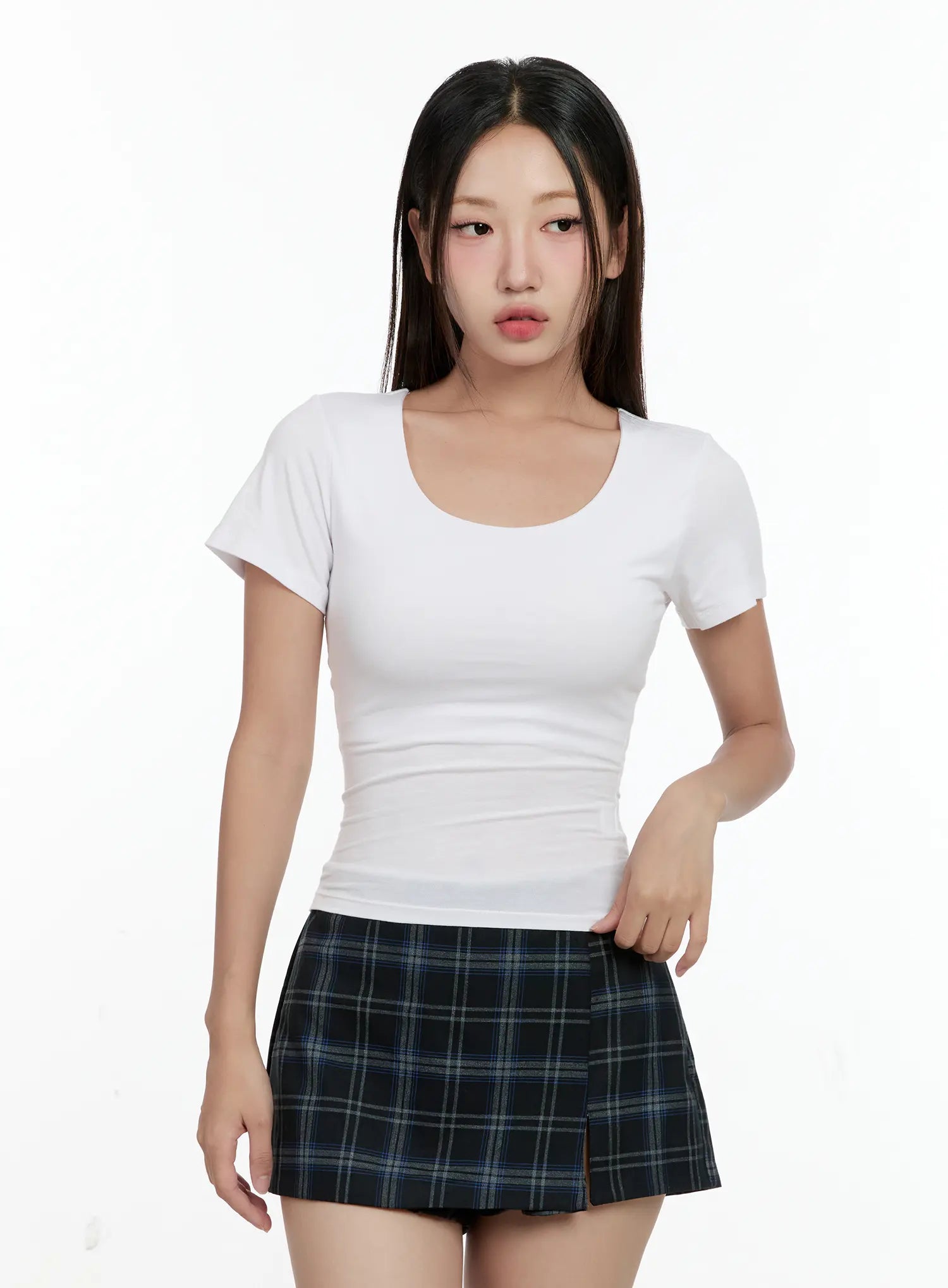 U-Neck Fitted Short-Sleeve Tee CG501