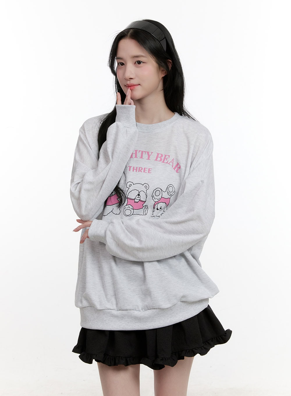 Teddy Bear Graphic Oversized Sweatshirt CF527