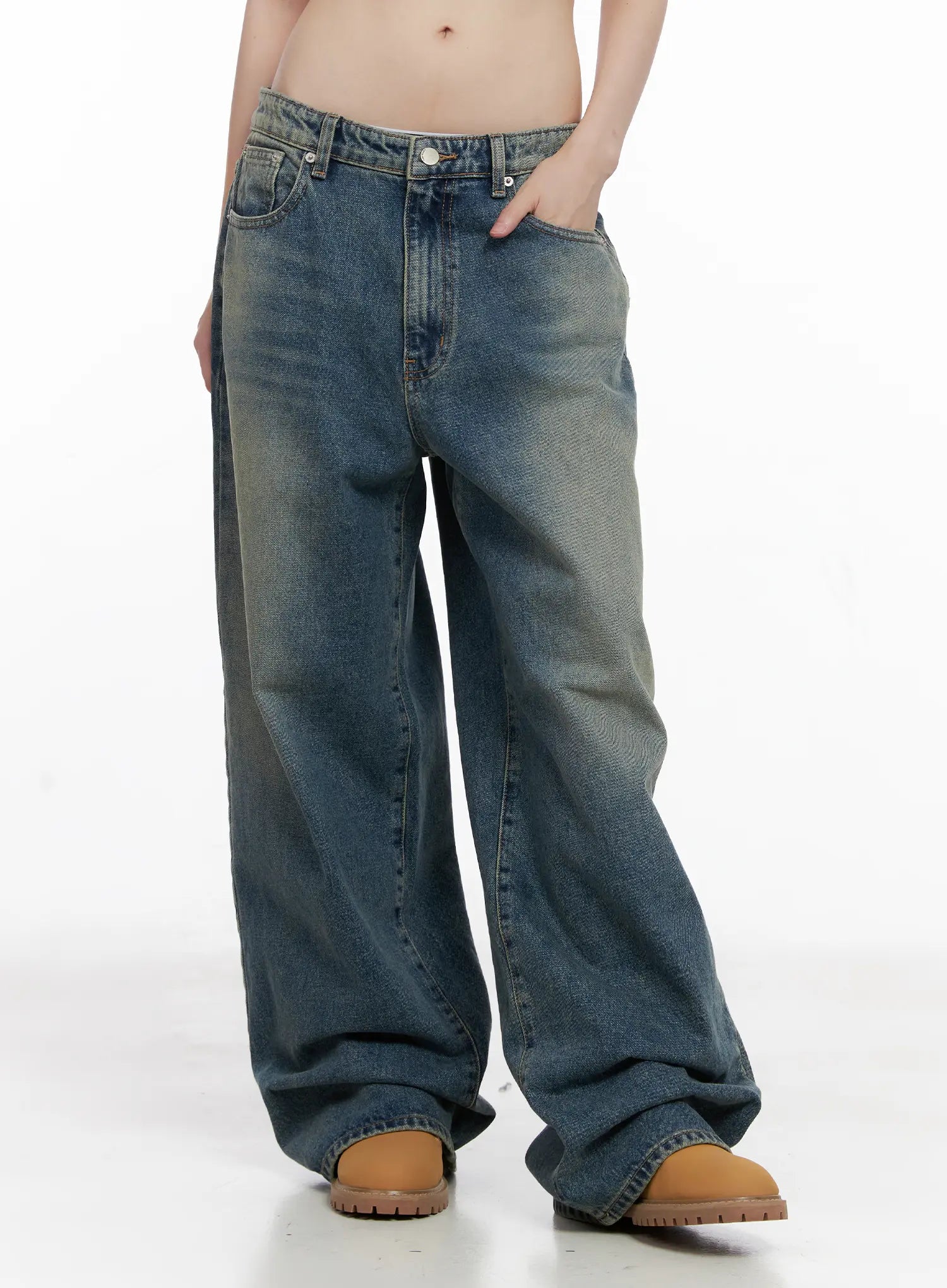 Leila Vintage Washed Baggy Jeans CG518