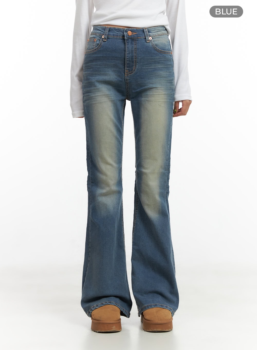 Selena Chic Washed Bootcut Jeans CO424