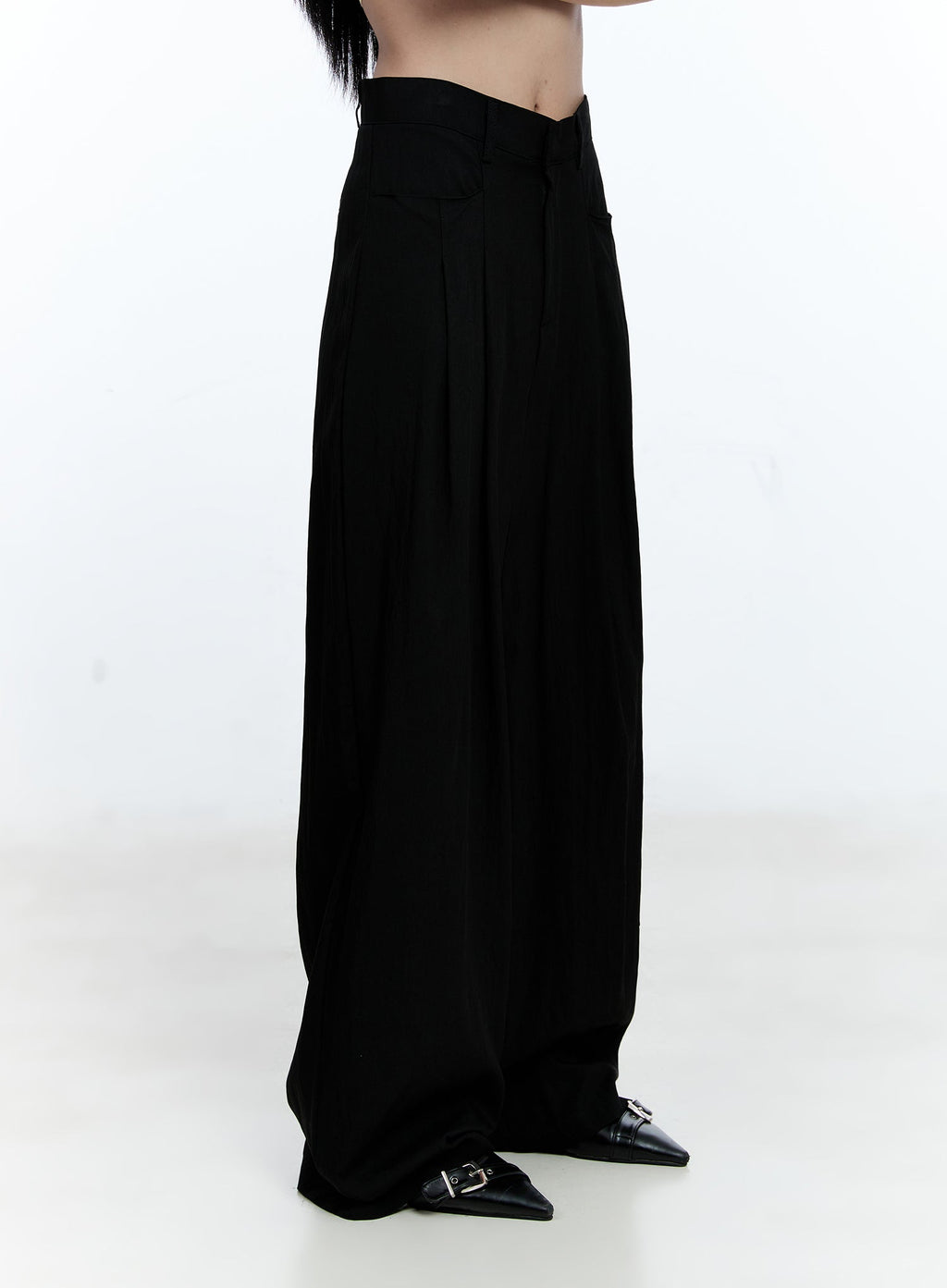 Pintuck Wide-Leg Slacks CG512