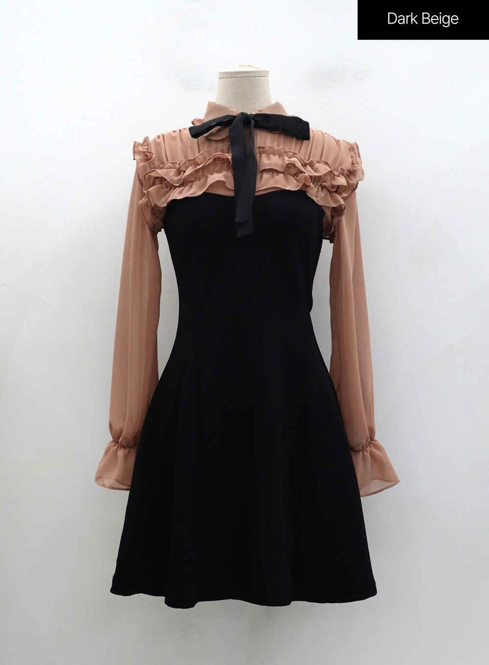 Mini Dress with Frill and Ribbon Detail BD16