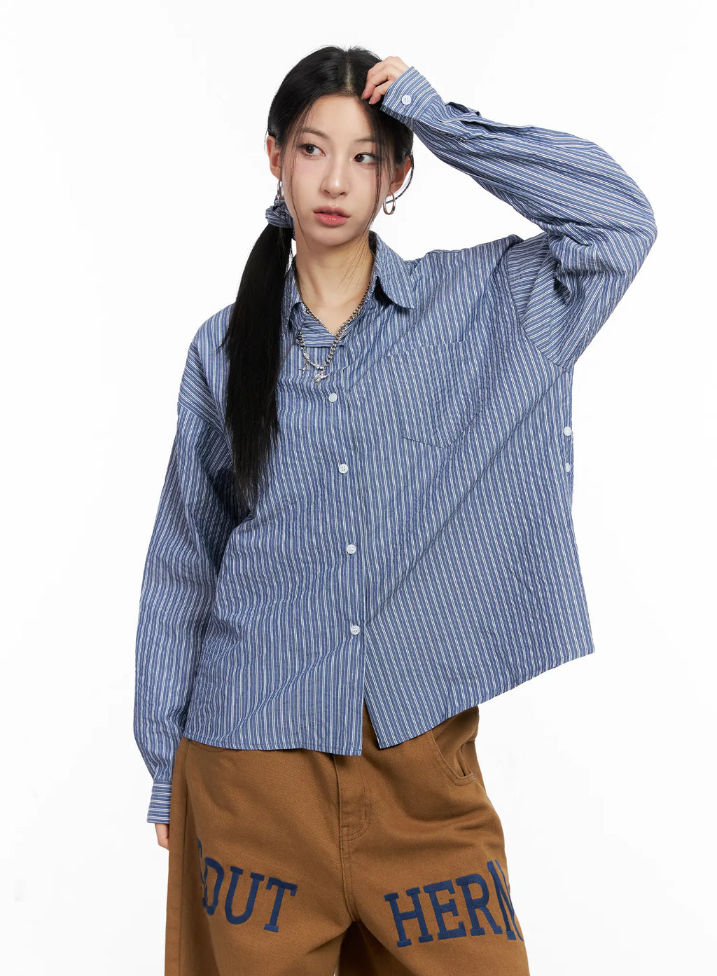 Relaxed Fit Button-up Shirt CC1109