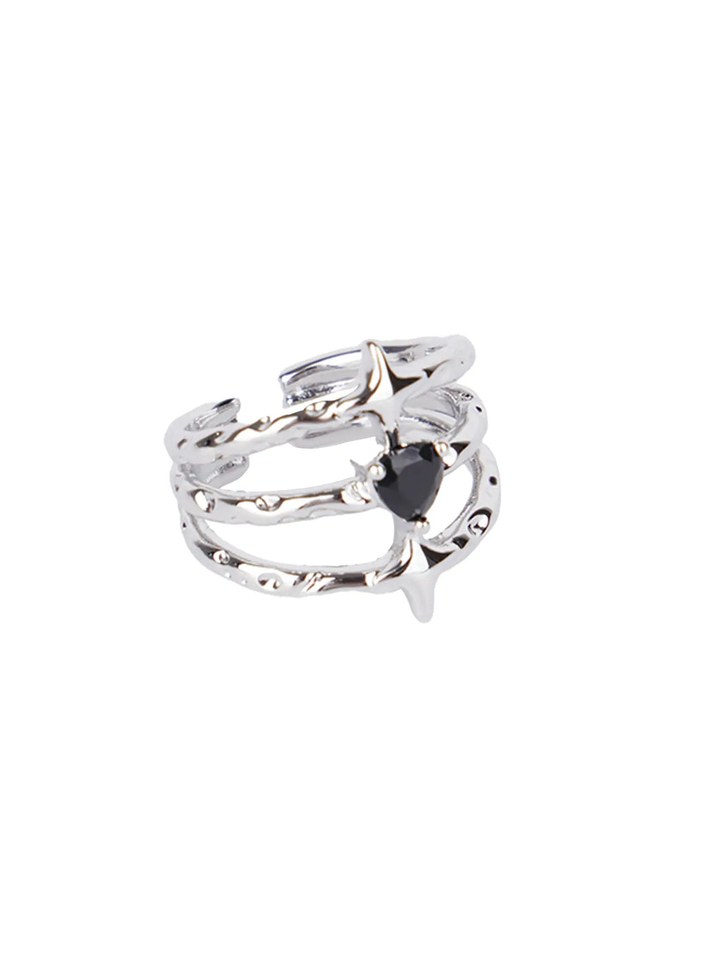 Cross Black Heart Ring CO501