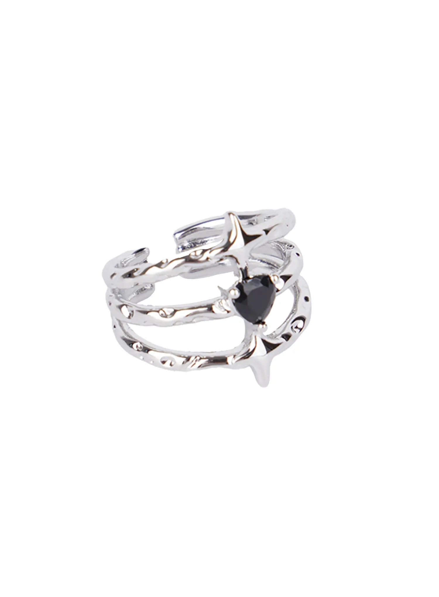 Cross Black Heart Ring CO501