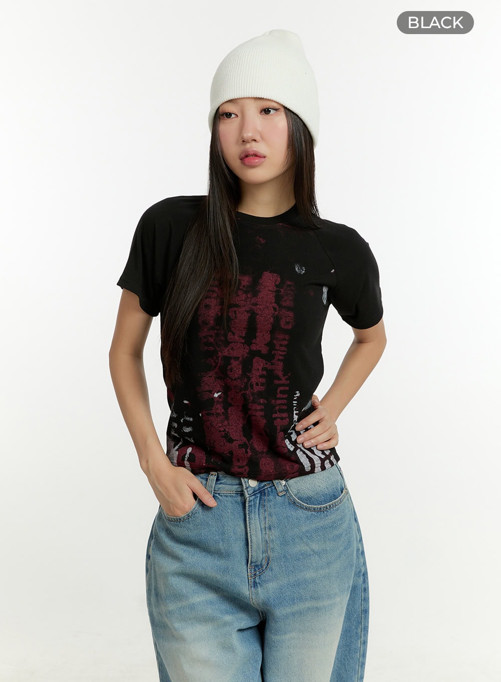 Graphic Lettering Crop Tee CU426