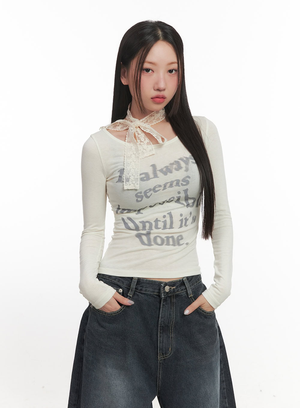 Graphic Slim-Fit Long-Sleeve Top CF526