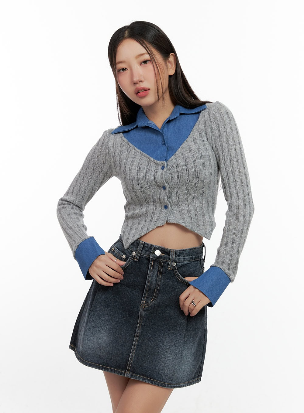 Colorblock Knit Shirt CN412