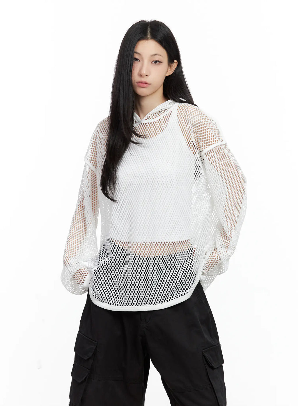 Oversized Mesh Hoodie CU530