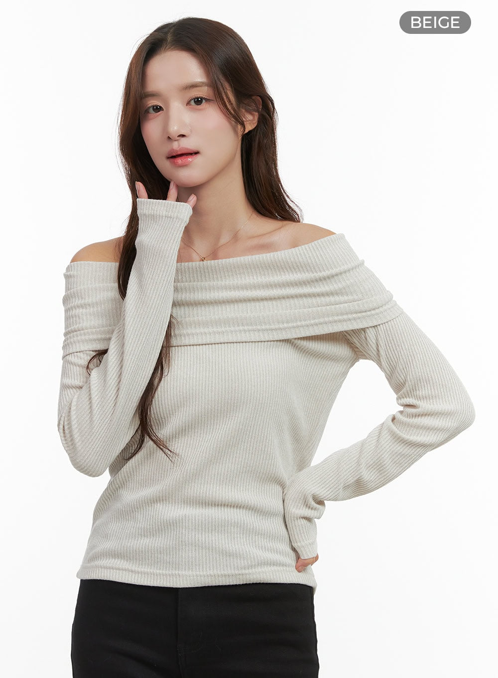 Chic Solid Off-Shoulder Blouse OO421