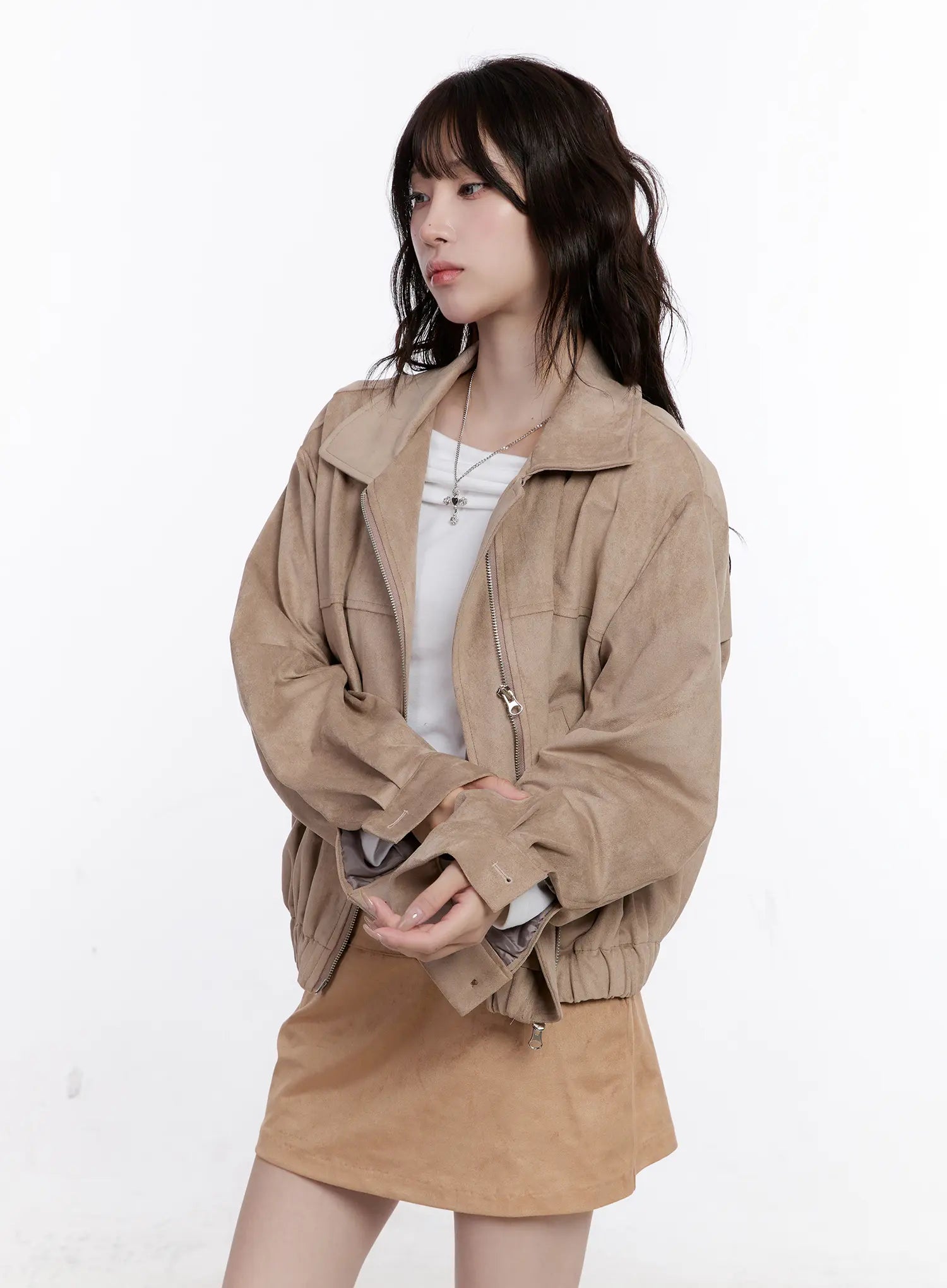 Loose Fit Suede Jacket CO501