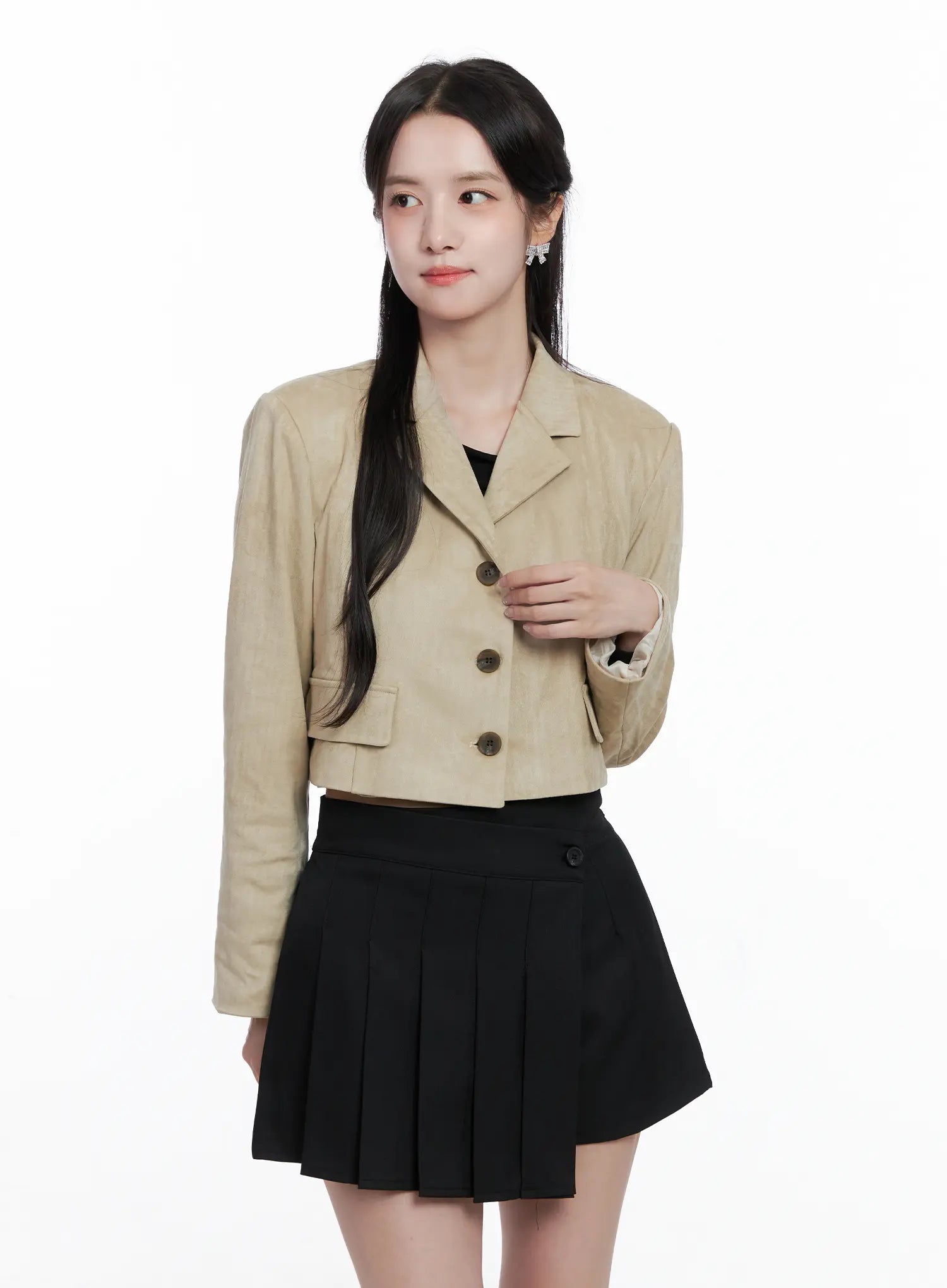 Cropped Faux Suede Jacket CS523