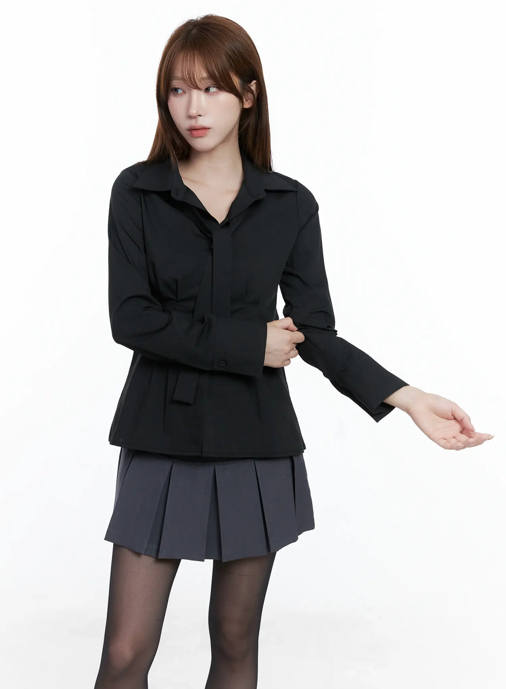 Elegant Front-Tie Blouse CS501