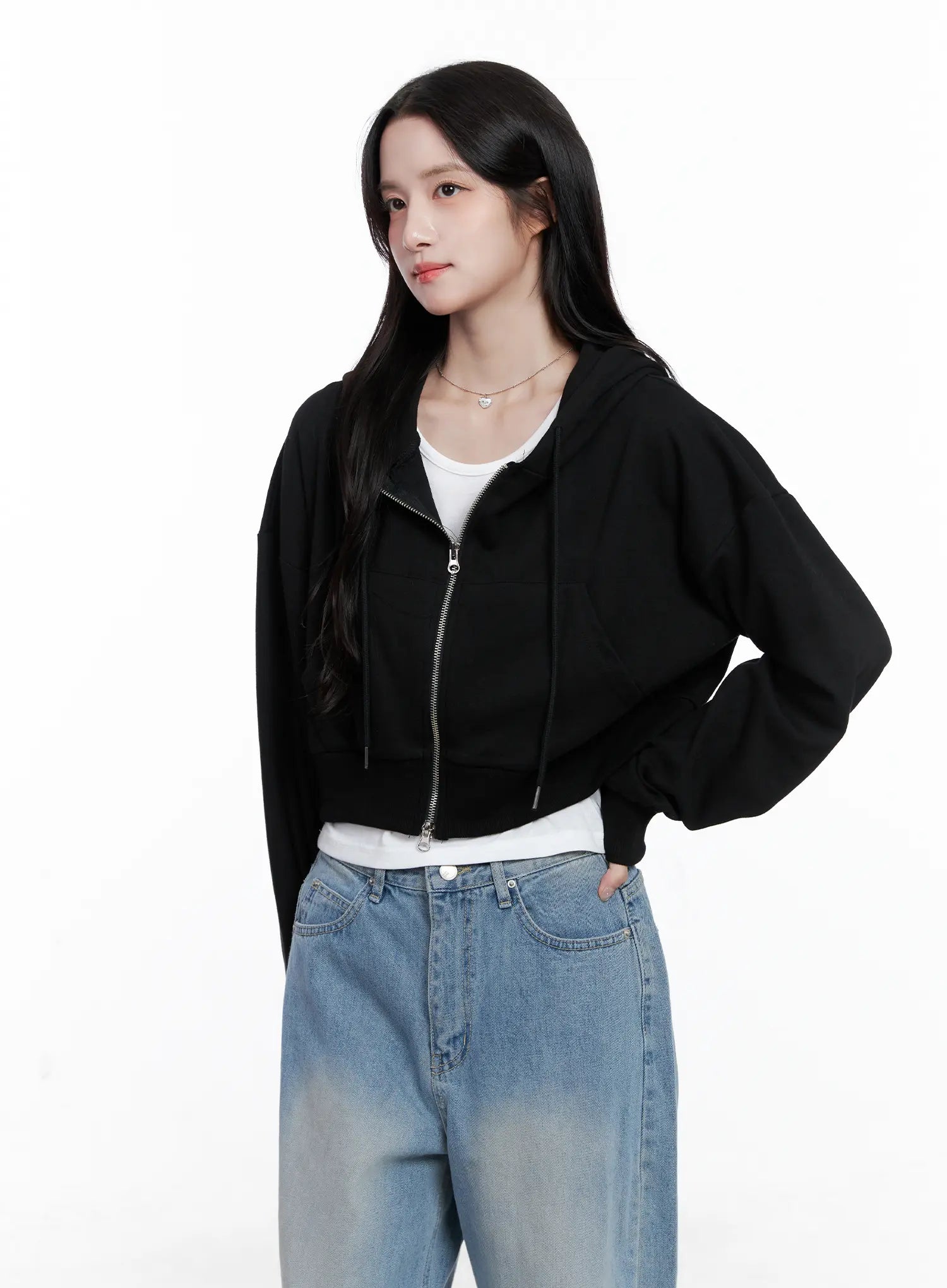 Cropped Zip-Up Hoodie CS519