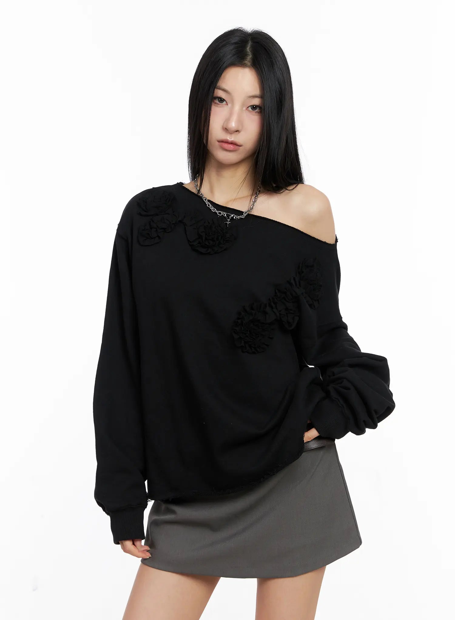 Oversized Off-Shoulder Sweatshirt CC1109