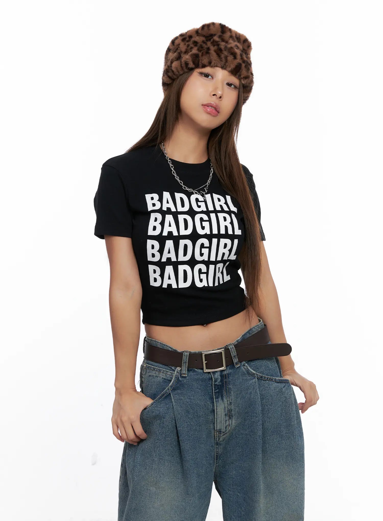 Badgirl Graphic Crop Top Tee CS524