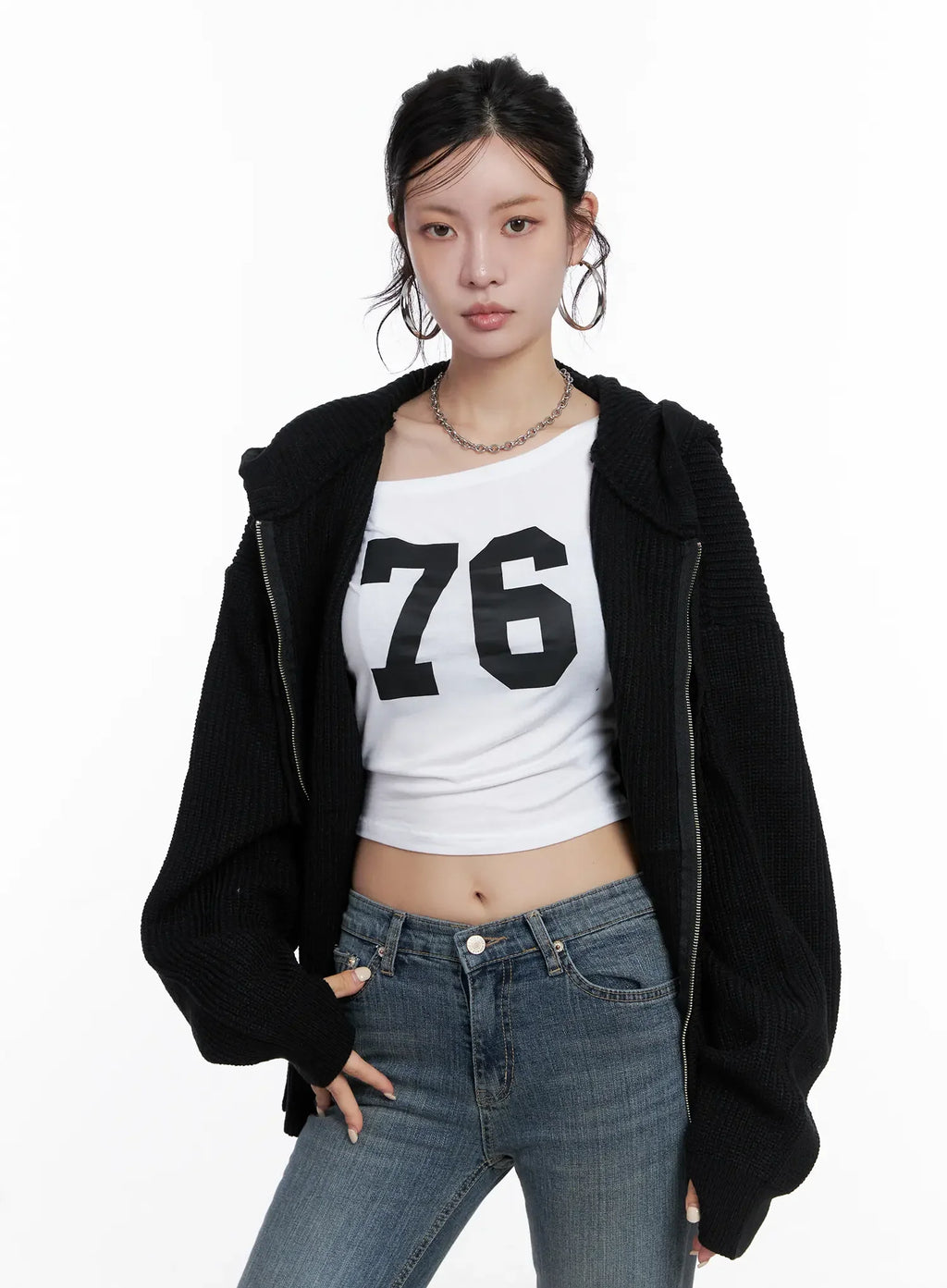 Knit Zip-Up Hoodie CS510