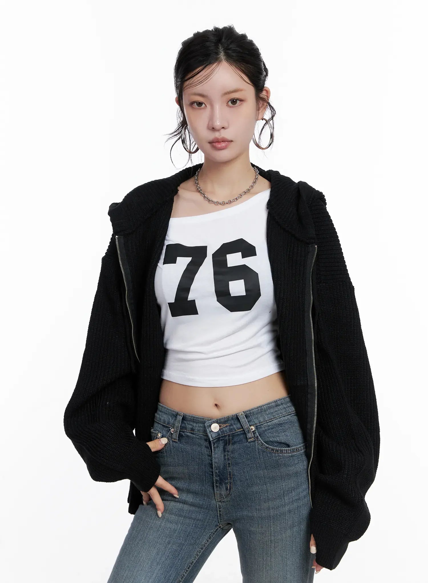 Knit Zip-Up Hoodie CS510