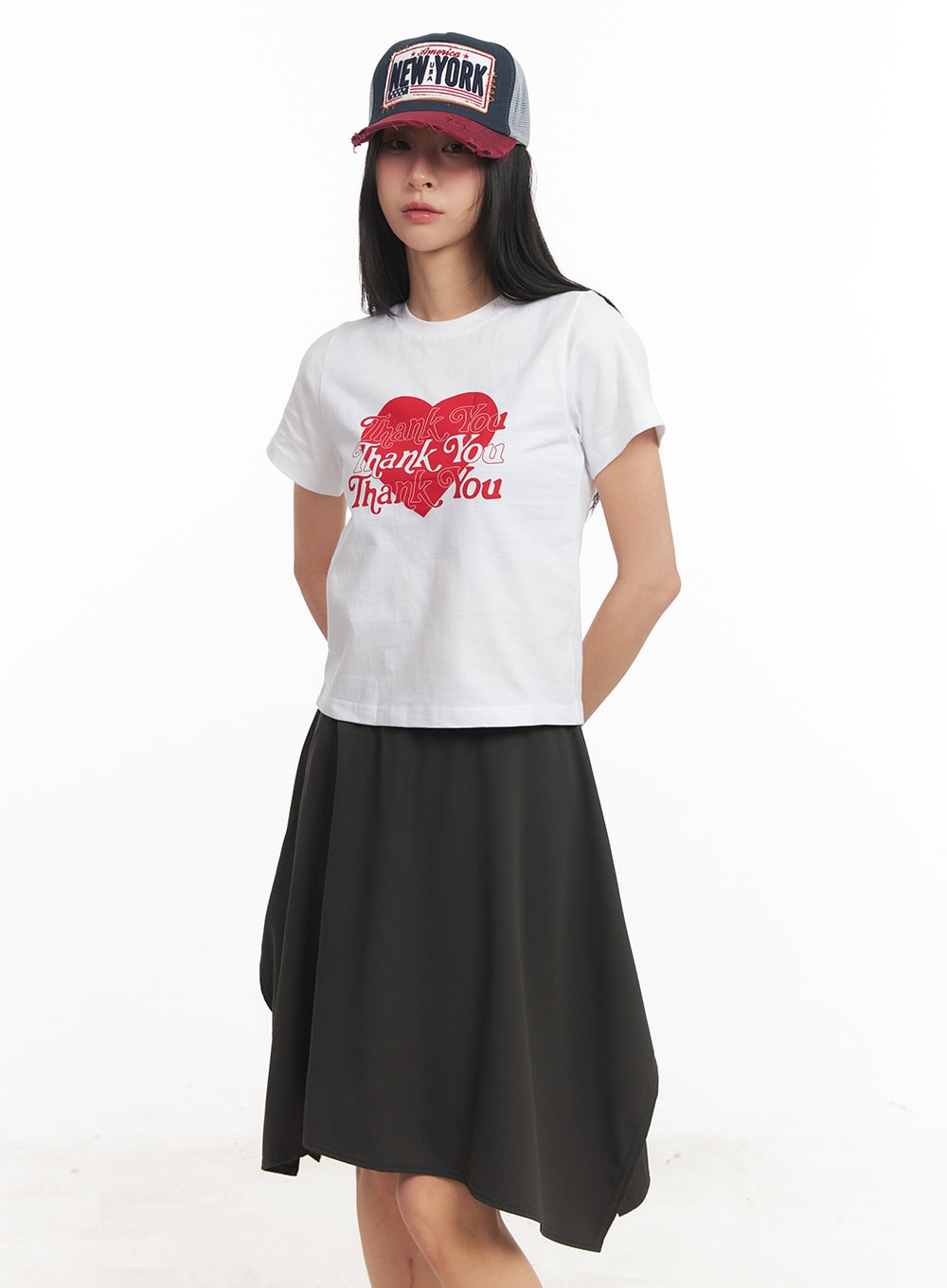 Heart Graphic Cropped T-Shirt CM504