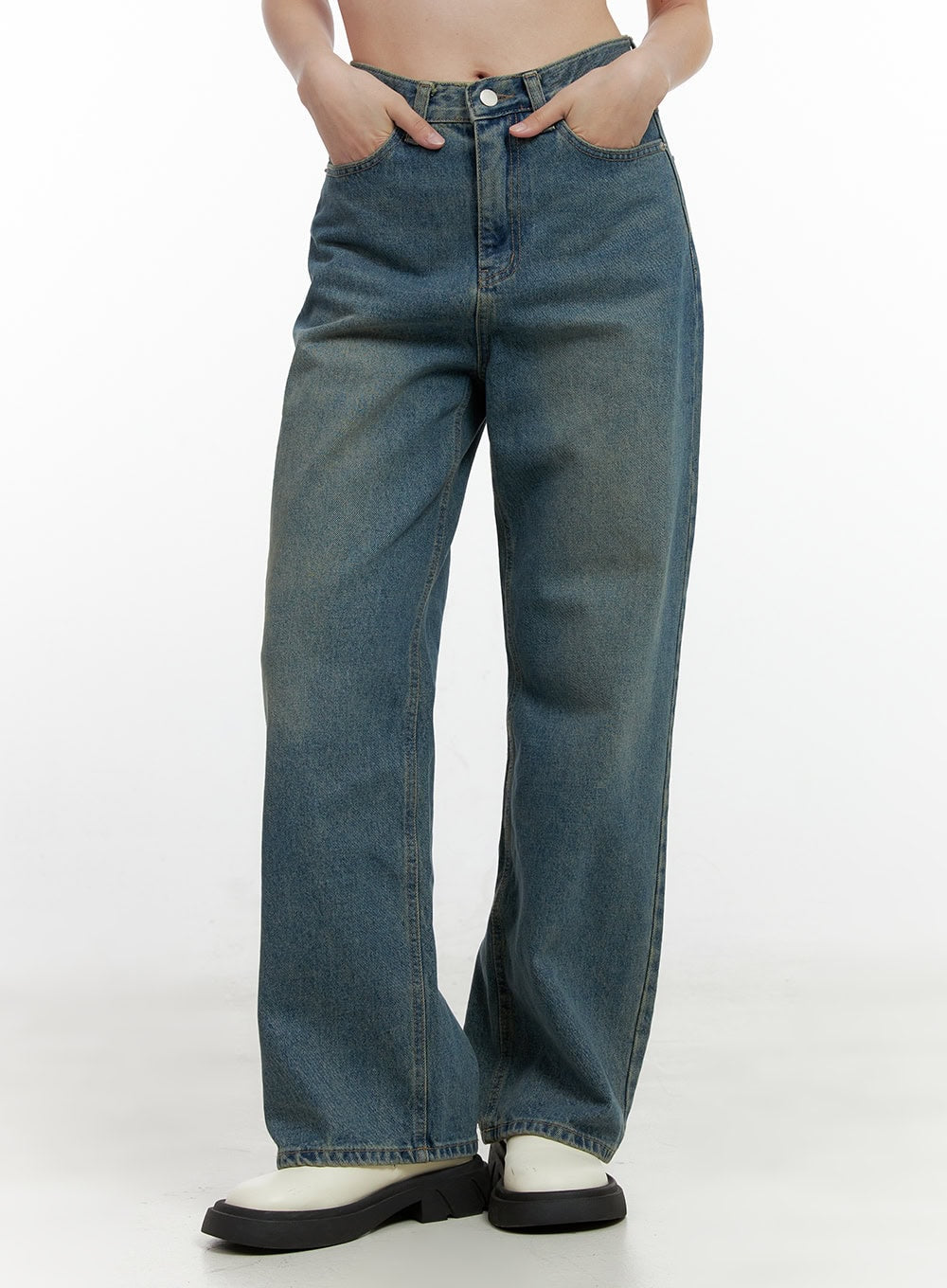 Jovie Washed Wide-Leg Jeans ON408