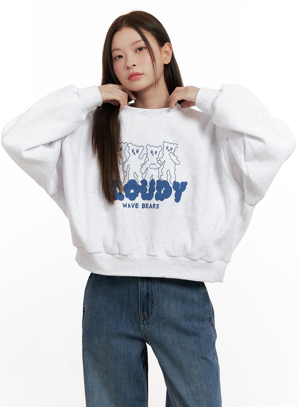 Bear Graphic Long Sleeve Crewneck ON422