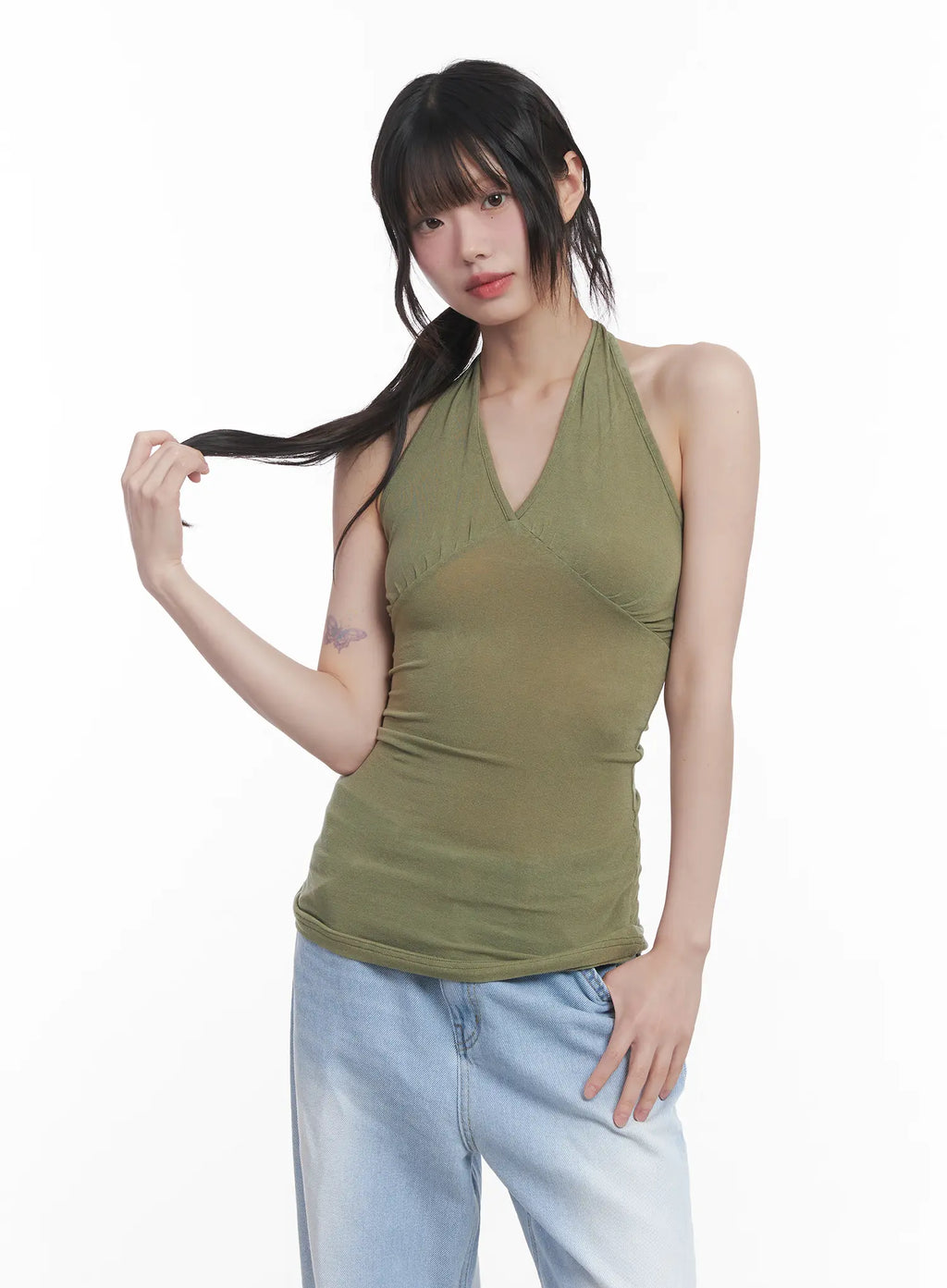 Sheer Halter Neck Tank CU519
